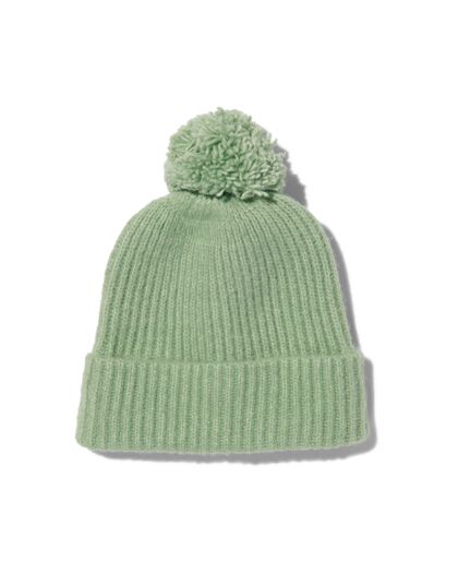 kindermuts gebreid met pompon mintgroen mintgroen - 16731430MINTGREEN - HEMA