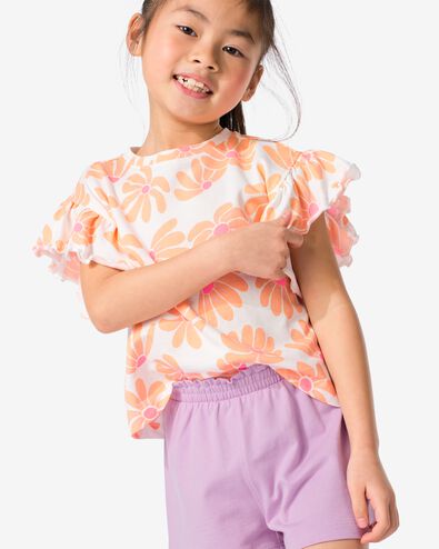 kinder kledingset t-shirt en short katoen roze 134/140 - 30861484 - HEMA
