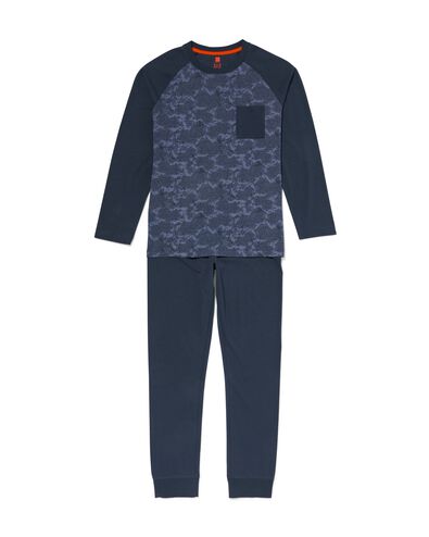 kinder pyjama abstract donkerblauw - 23040680DARKBLUE - HEMA