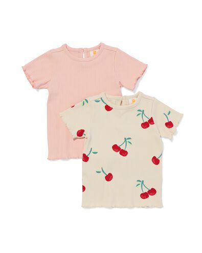 baby T-shirts rib kersen - 2 stuks lichtroze - 33092760LIGHTPINK - HEMA baby T-shirts rib kersen - 2 stuks lichtroze - 33092760LIGHTPINK - HEMA