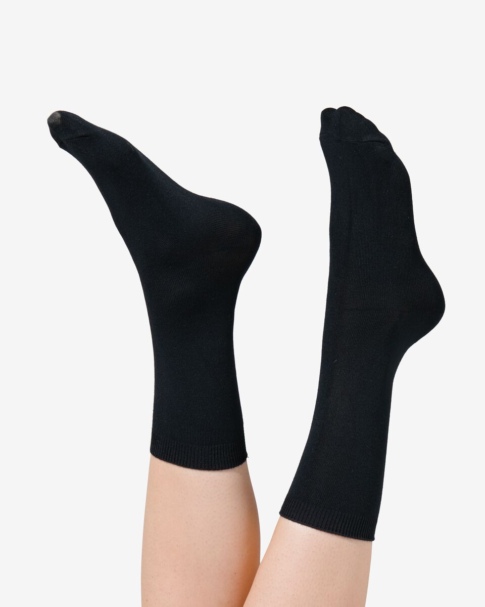 dames sokken met modal - 2 paar zwart 39/42 - 4250517 - HEMA