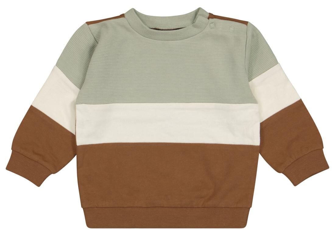 baby sweater kleurblokken bruin