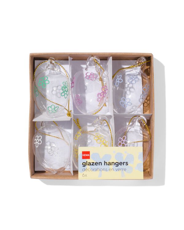glazen hangers eieren - 6 stuks - 25840044 - HEMA