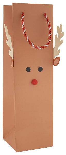 HEMA Wijn Cadeautas Papier 36x10.5x10.5 Rendier | kerst Aanbieding