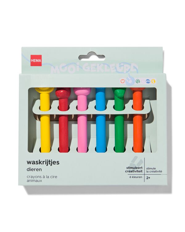 waskrijtjes dier - 6 stuks - 15990225 - HEMA