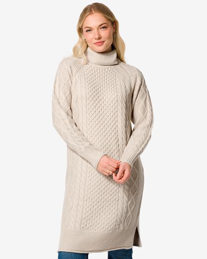dames jurk Zelda gebreid zand zand - 36232840SAND - HEMA