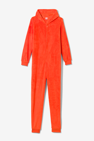 onesie voor volwassenen fleece oranje oranje - 1000029298 - HEMA