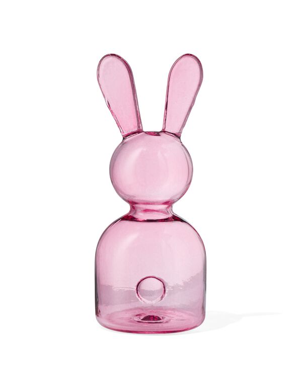 glazen konijn 12cm roze - 25840053 - HEMA