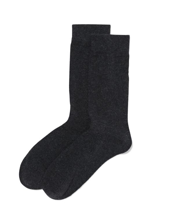 heren sokken met wol - 2 paar zwart zwart - 4130810BLACK - HEMA