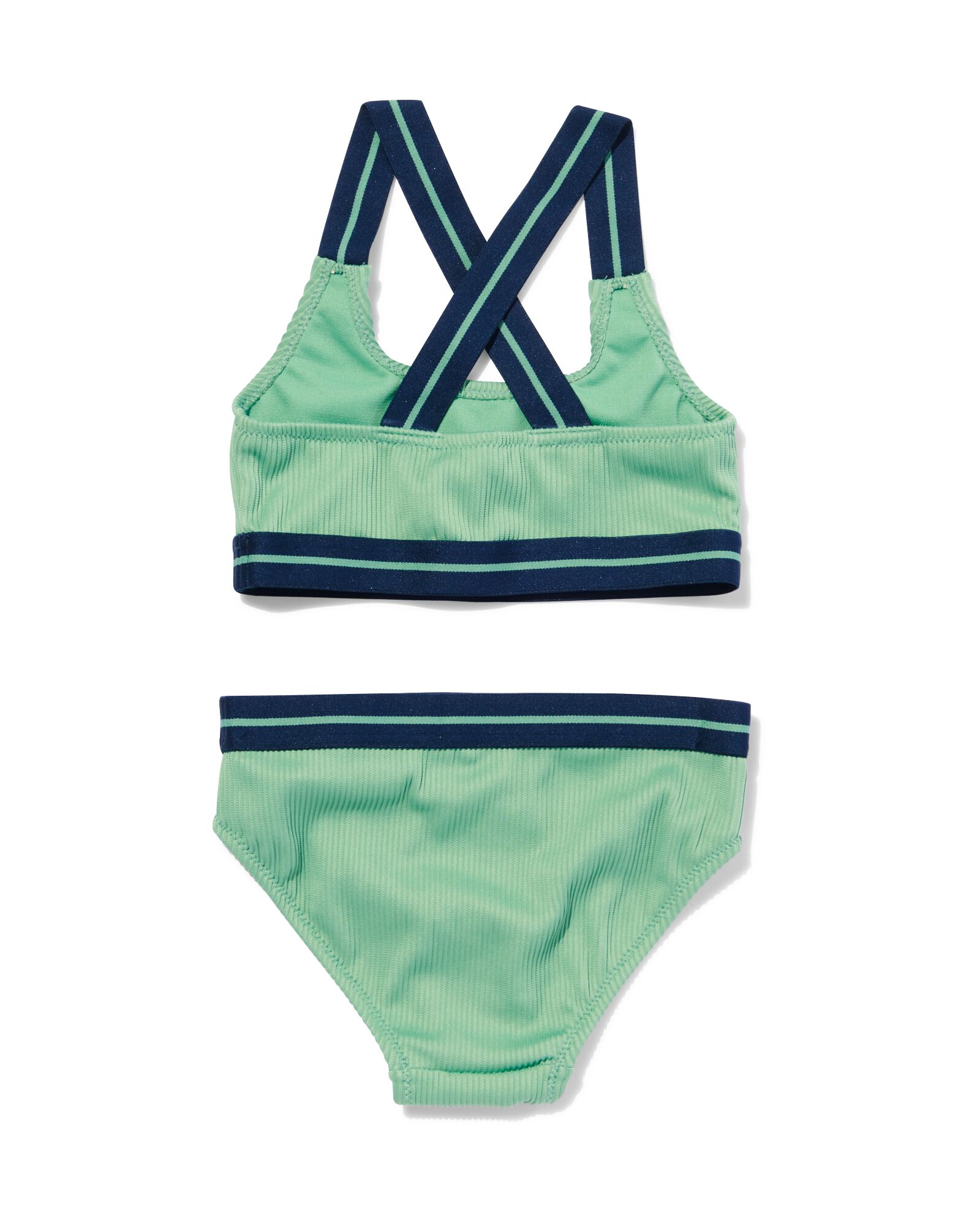 kinder bikini met ribbels groen 110/116 - 22264643 - HEMA