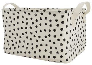 Canvas Mand 29x38x22 Stippen (zwart/wit)