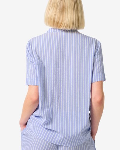 dames pyjamatop seersucker blauw blauw - 23410502BLUE - HEMA
