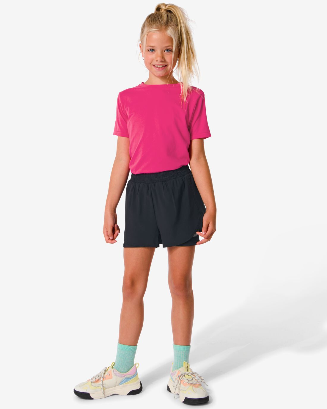 HEMA Kinder Korte Sportbroek Met Legging Zwart (zwart)