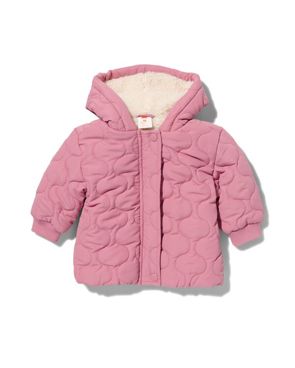 baby gewatteerde jas met capuchon roze roze - 1000032015 - HEMA