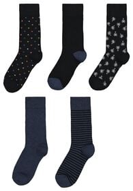 heren sokken stippen - 5 paar blauw blauw - 1000027787 - HEMA