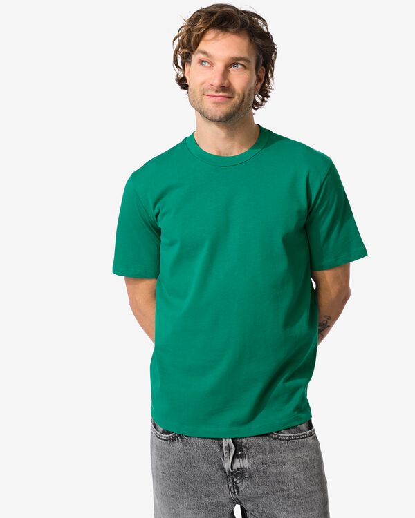 heren T-shirt relaxed fit  felgroen felgroen - 2140530BRIGHTGREEN - HEMA