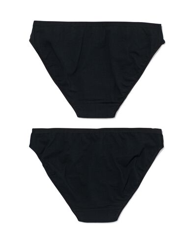 dames slips stretch katoen - 2 stuks zwart M - 19610927 - HEMA