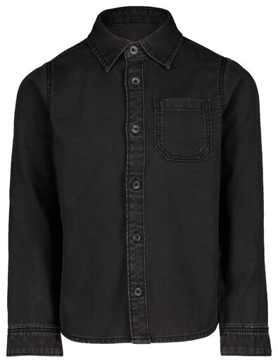 kinder denim overhemd zwart - 1000029103 - HEMA