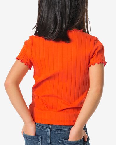 kinder t-shirt met ribbels oranje 98/104 - 30839981 - HEMA