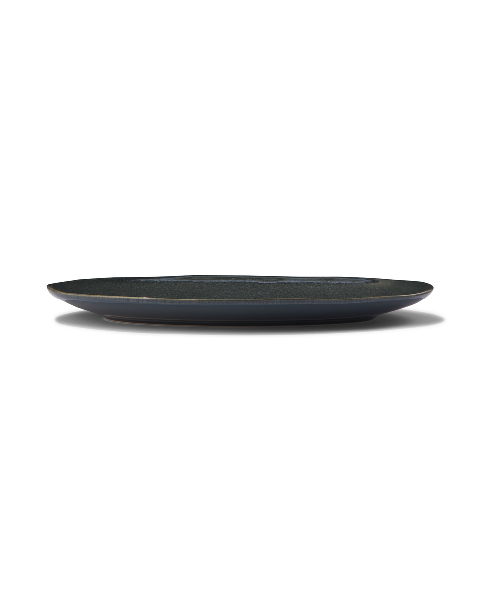 schaal ovaal - 30 cm - Porto - reactief glazuur - zwart - 9602036 - HEMA