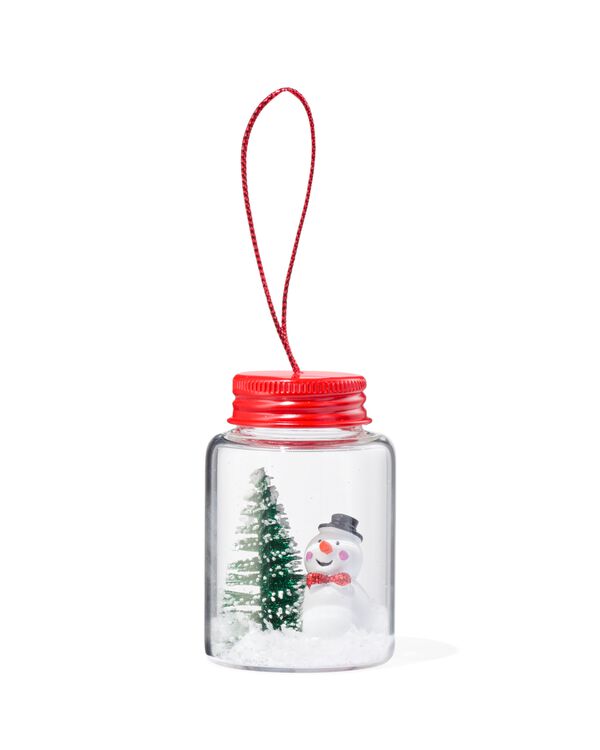 kerstbal glazen potje rood glas 7,5cm - 25180228 - HEMA