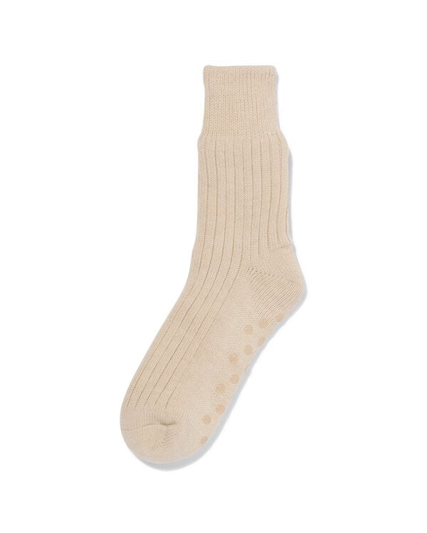 dames huissokken fleece rib beige beige - 4280360BEIGE - HEMA