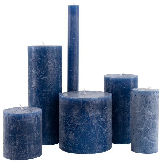 rustieke kaars - 5 x 11 cm - lichtblauw blauw 5 x 11 - 13501945 - HEMA