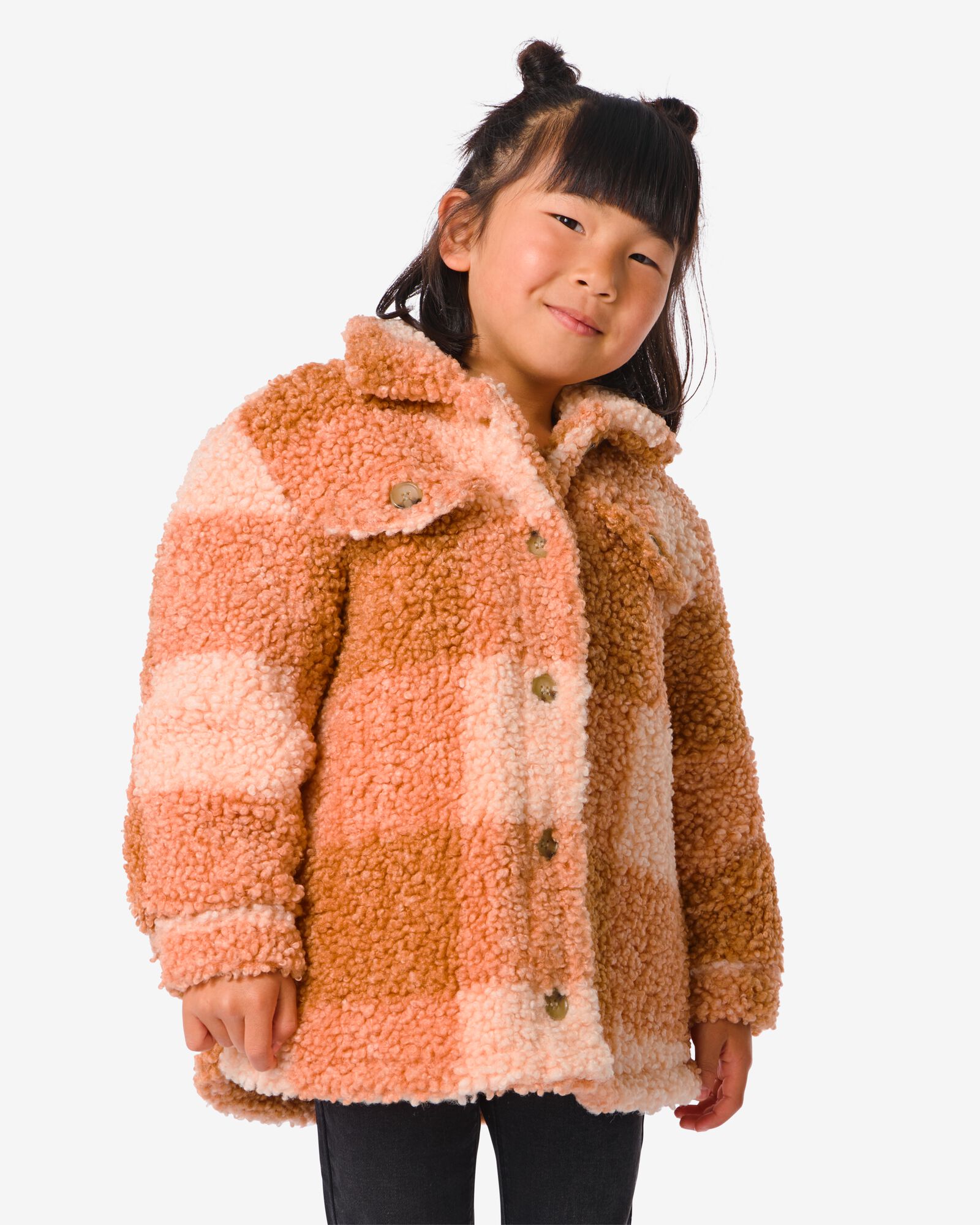 kinder overshirt teddy roze roze - 1000032072 - HEMA