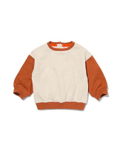 baby sweater met kleurblokken bruin 74 - 33179543 - HEMA