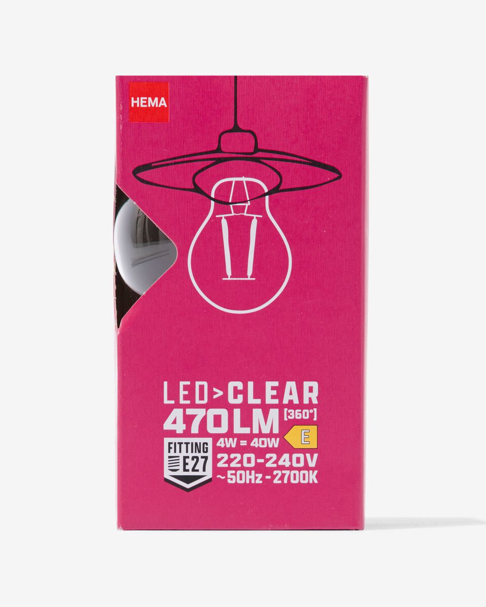 led peer clear E27 4W 470lm - 20070036 - HEMA