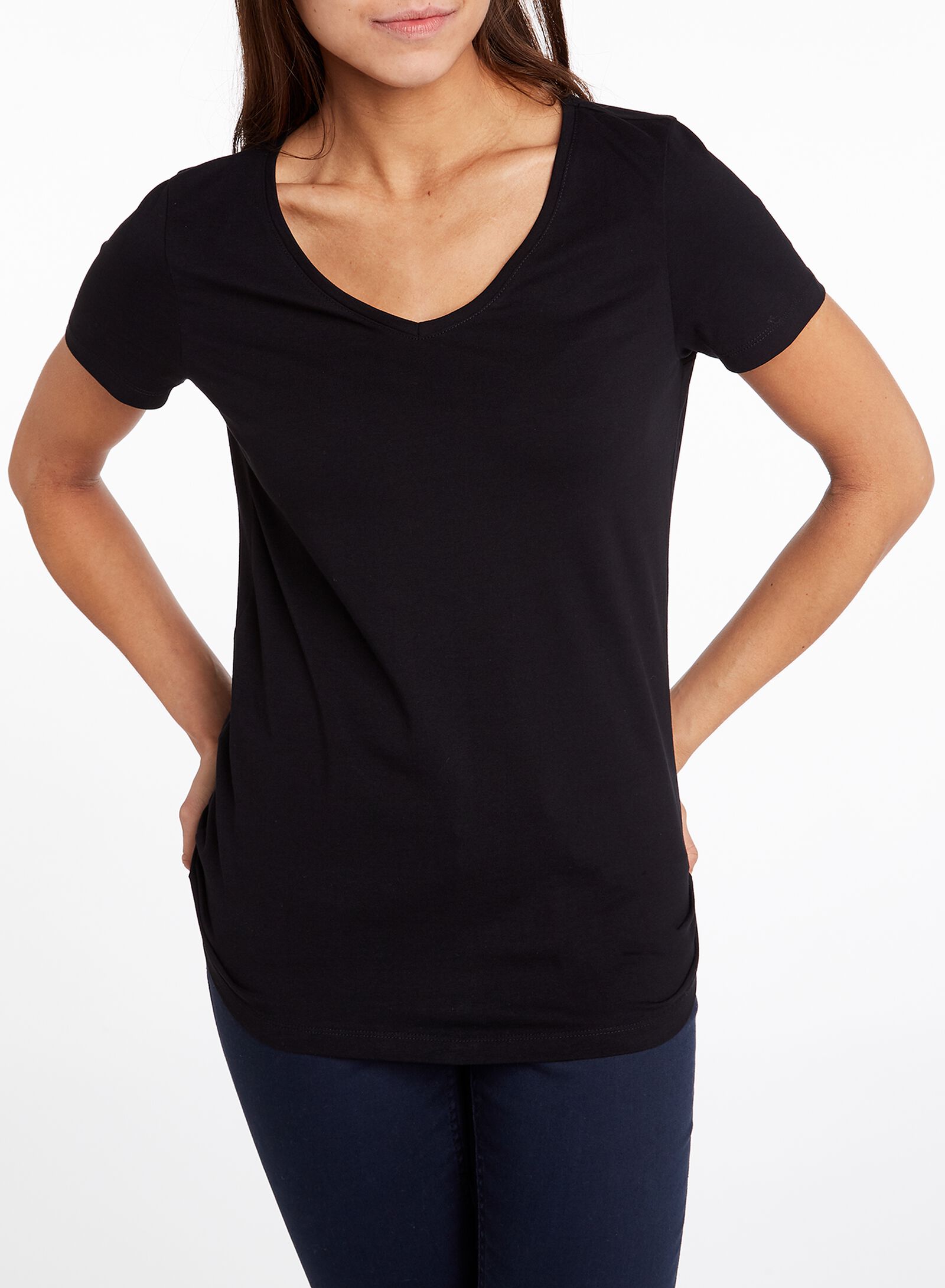 dames t-shirt zwart S - 36301757 - HEMA