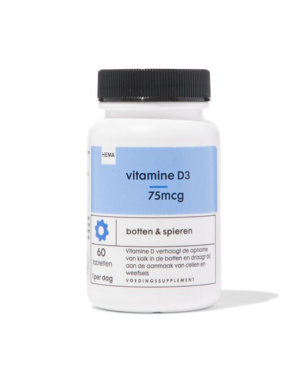 vitamine D3 75mcg - 60 stuks - 11402112 - HEMA