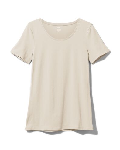 dames basis t-shirt beige M - 36364127 - HEMA