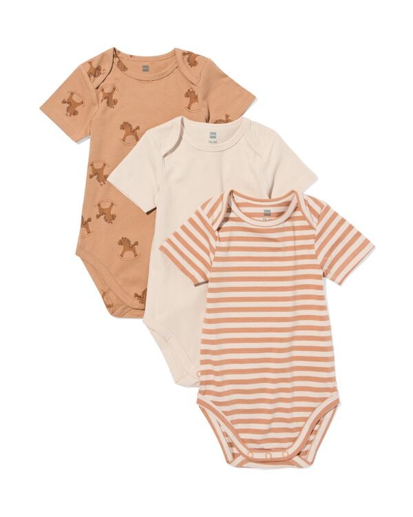 rompers hobbelpaard - 3 stuks bruin bruin - 33300250BROWN - HEMA