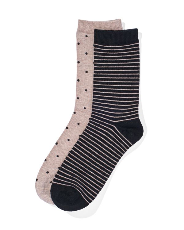 dames sokken met bamboe naadloos - 2 paar grijsmelange grijsmelange - 1000028894 - HEMA