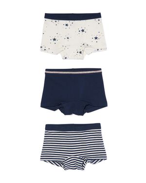 kinder boxers katoen stretch sterren - 3 stuks donkerblauw donkerblauw - 1000032146 - HEMA