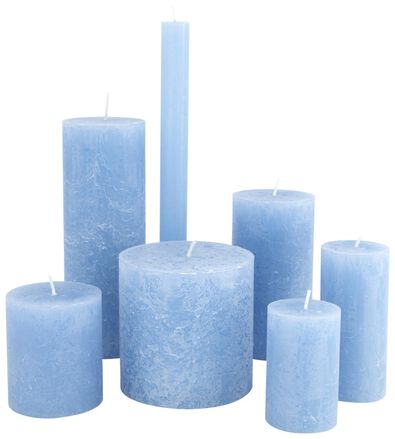 rustieke kaarsen blauw - 1000015369 - HEMA
