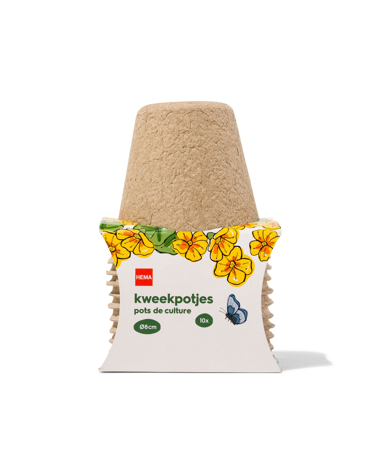 afbreekbare kweekpotjes Ø8x7.5 - 10 stuks - 41800554 - HEMA