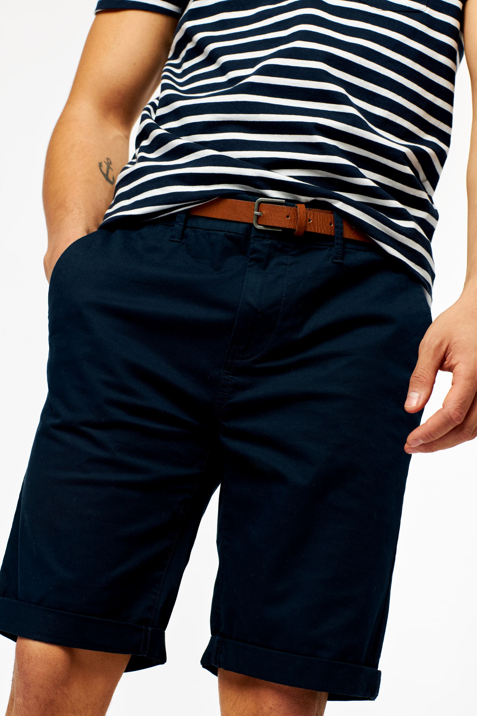 herenshort chino donkerblauw - 1000023849 - HEMA