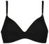 dames bikinitop zonder beugel - structuur zwart S - 22340361 - HEMA
