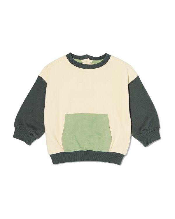baby sweater kleurblokken groen groen - 33179440GREEN - HEMA