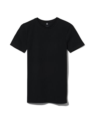 heren t-shirt slim fit o-hals zwart S - 34276813 - HEMA