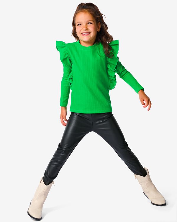kinder legging kunstleer zwart zwart - 1000032431 - HEMA