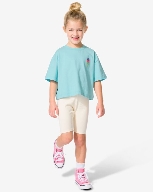 kinder korte leggings rib ananassen - 2 stuks ecru ecru - 30857205ECRU - HEMA