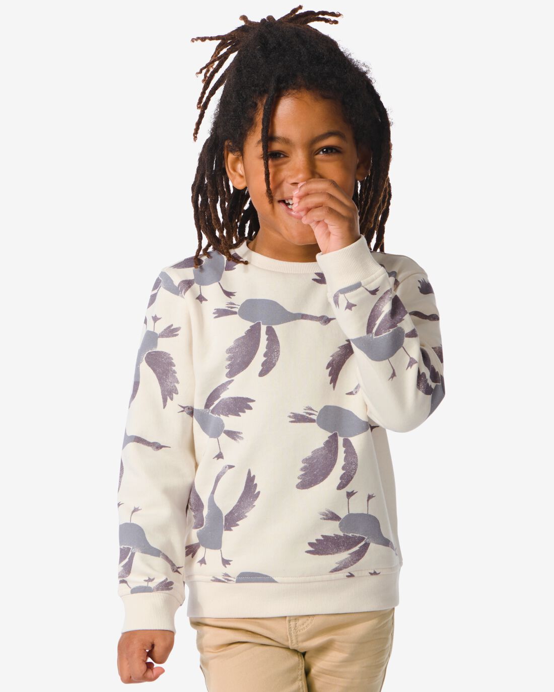HEMA Kindersweater Met Print Beige (beige)