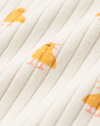 newborn meegroei overslagromper rib met bamboe stretch eendjes gebroken wit gebroken wit - 33401320OFFWHITE - HEMA