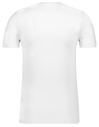 heren t-shirt slim fit o-hals extra lang wit XL - 34276846 - HEMA