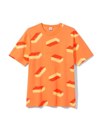 heren t-shirt relaxed fit oranje tompouce oranje L - 2115132 - HEMA