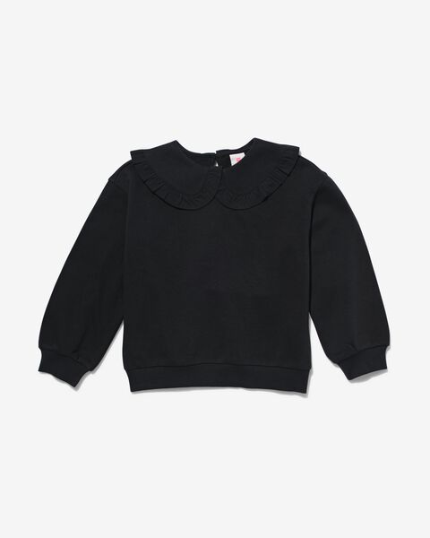 kinder sweater met kraag zwart zwart - 1000032441 - HEMA