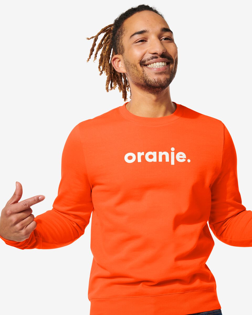 Algebraïsch Verbeelding herstel heren sweater oranje - HEMA